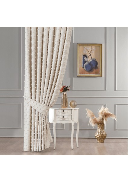 Paris Krem 1 x 3 Sık Pile Fon Perde