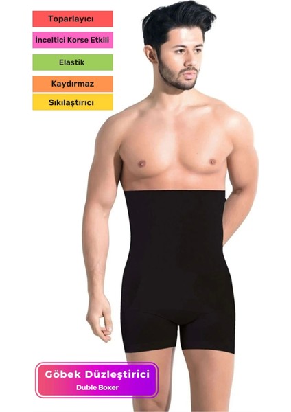 Özel Üretim Basen Toparlayıcı Sıkılaştırıcı Göbek Düzleştirici Bel Erkek Duble Boxer Korse