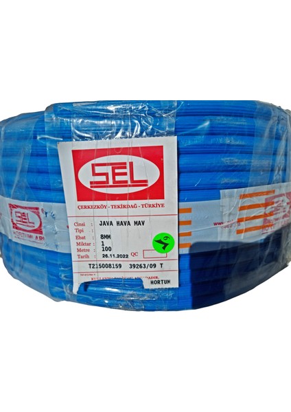 Kompresör Hava Hortumu 1 Metre 8MM Mavi - Sel Thermo Oksijen Hava Hortumu. modelleri