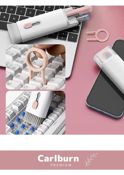 Premium Çok Fonksiyonlu Güçlü Silikon Uçlu 7 In 1 Airpods Klavye Ekran Temizleme Kiti