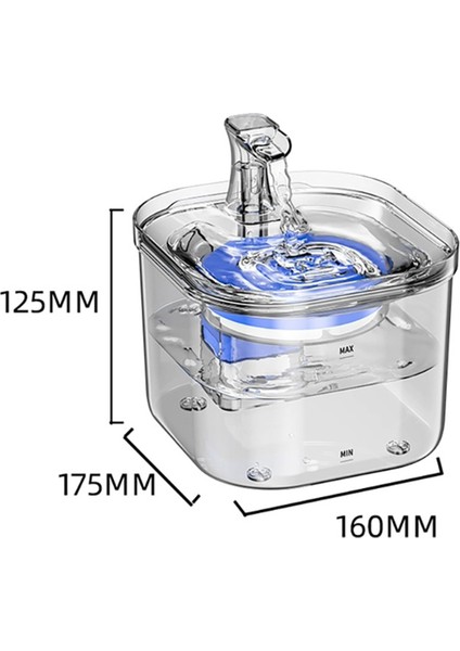Akıllı Otomatik Kedi Köpek Evcil Hayvan Filtreli Içme Çeşmesi 2l (Yurt Dışından)