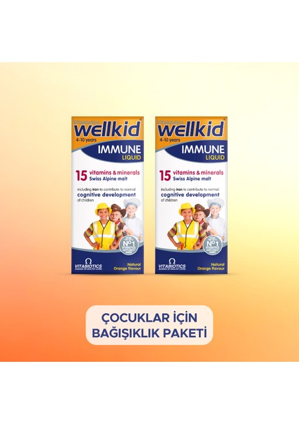 Wellkid Immune Liquid + Immune Liquid Çocuk Multivitamini