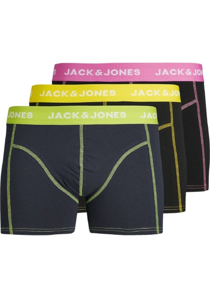 Jack Jones Erkek Renkli Kemerli 3 Lü Paket Boxer 12250218