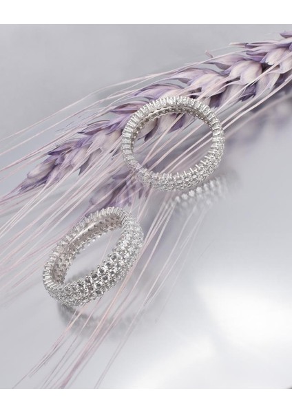 Üç Sıra Tamtur Zikon Taşlı Attractive Kadın Gümüş Yüzük fırsatları