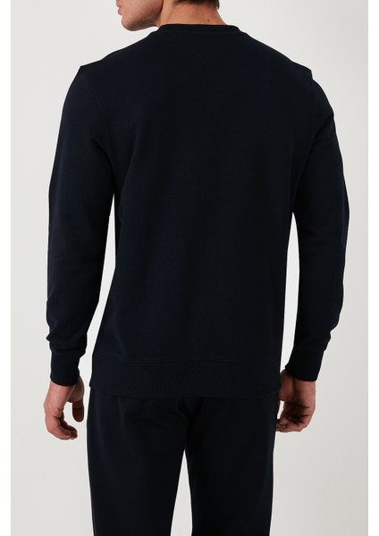 Pamuklu Logolu Regular Fit Bisiklet Yaka Sweat Erkek Sweat Mw0Mw37237 Dw5