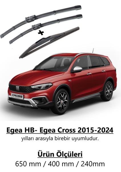 Fiat Egea Hb-Egea Cross 2015-2024 Ön ve Arka Silecek Takımı