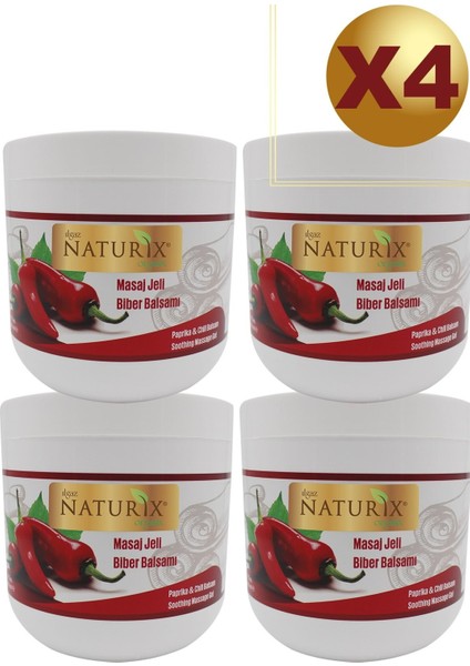 Kırmızı Biber Balsamı Masaj Jeli 4X500 ml