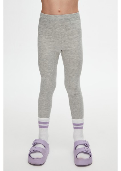 Açık Gri Basic Kız Çocuk Yazlık Tayt fiyatları