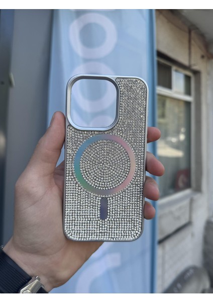 Iphone 14 Kılıf Diamont Magsafe Hologramlı Kapak