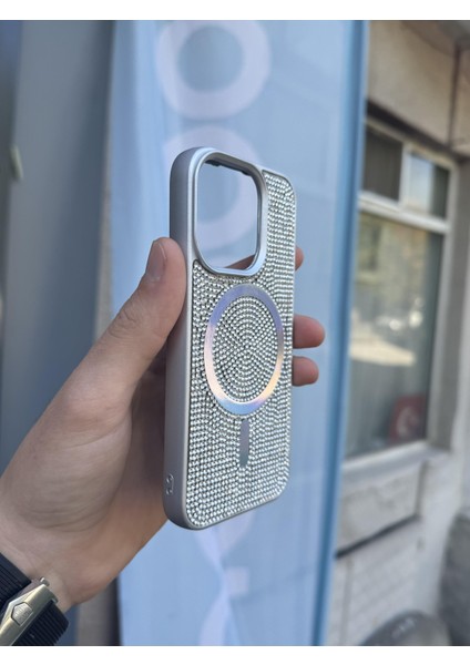 Iphone 14 Kılıf Diamont Magsafe Hologramlı Kapak modelleri