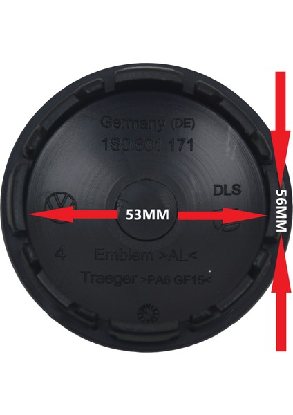 Volkswagen 56mm Yeni Tip Jant Göbeği