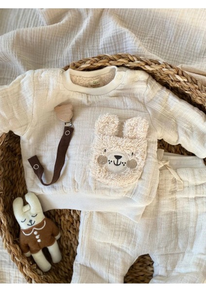 Baby Cosy Bear %100 Organik Pamuk Müslin Alt Üst Takım