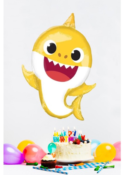 Baby Shark Folyo Balon Sarı Renk Sevimli Köpek Balığı Balon fiyatları