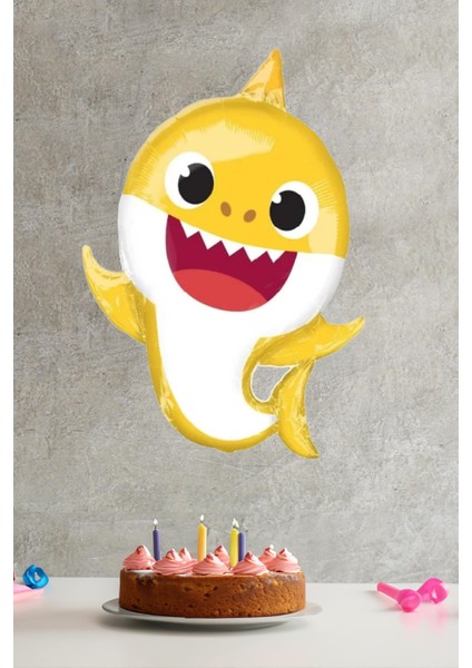Baby Shark Folyo Balon Sarı Renk Sevimli Köpek Balığı Balon modelleri