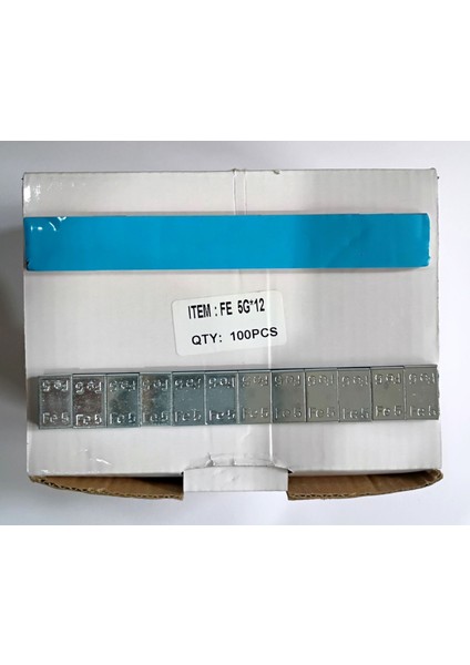 Yapıştırma Balans Kurşunu, Galvaniz Sac Üzeri Mavi Bantlı, Paketinde 100 Adet, Net 6kg