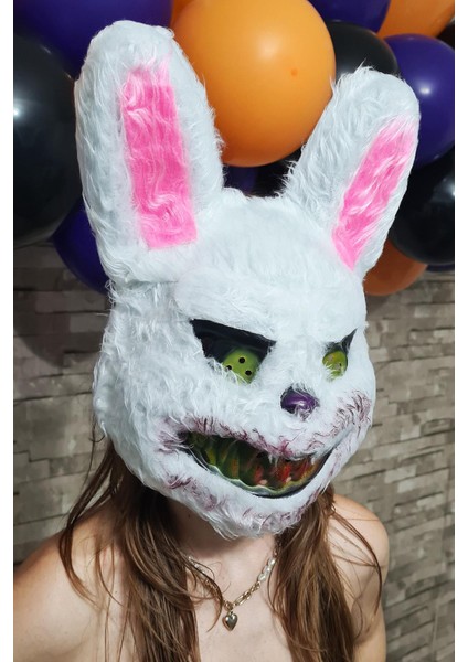 Tüylü Tavşan Maskesi Cadılar Bayramı Halloween Maskesi Korkunç Katil Tüylü Tavşan Maske fiyatları