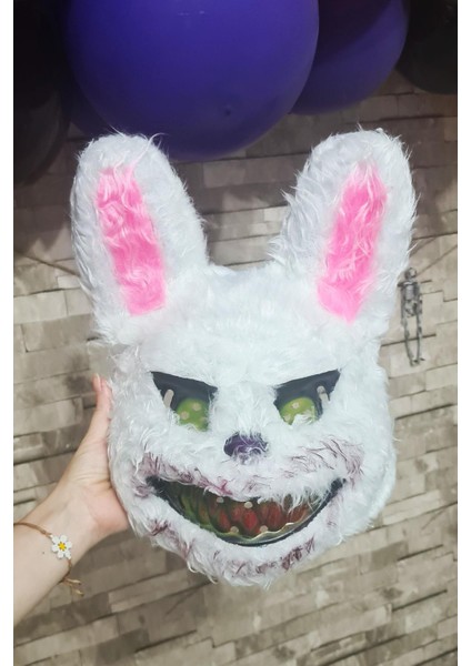 Tüylü Tavşan Maskesi Cadılar Bayramı Halloween Maskesi Korkunç Katil Tüylü Tavşan Maske indirimleri