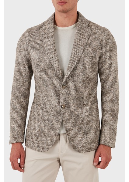 Pamuklu Yünlü Slim Fit Kırçıllı Mono Yaka Ceket Erkek Ceket 50528199 131