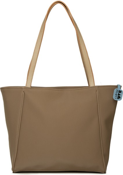 Vizon Biye Detaylı Saten Tote Çanta