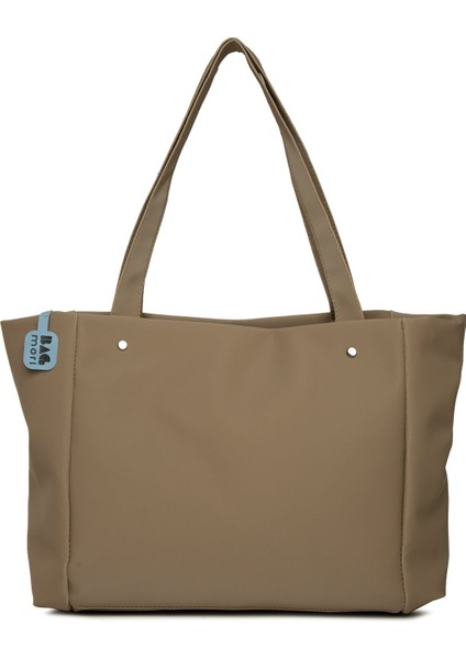 Vizon Büyük Yan Fermuarlı Saten Tote Çanta modelleri