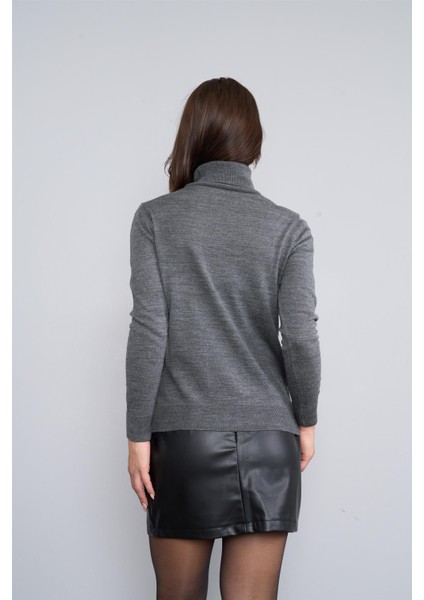 Balıkçı Yaka Gri Melanj Kazak fırsatları