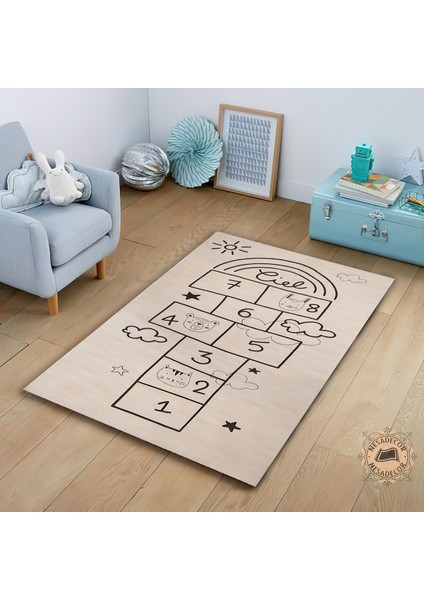 Yumuşak Kaymaz Tabanlı Dijital Baskı Yıkanabilir Çocuk Odası Seksek Halı fiyatları
