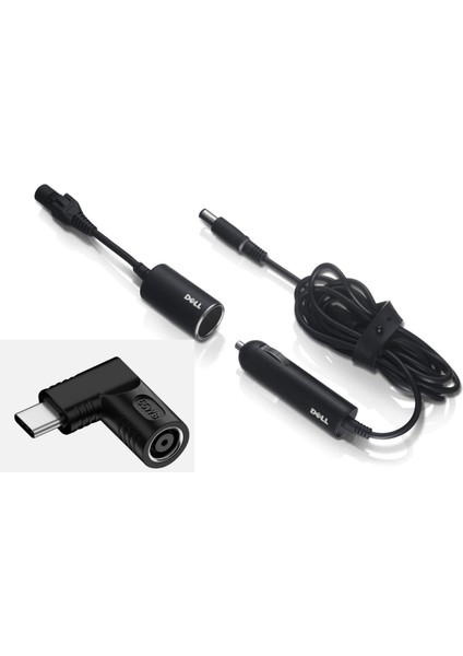 Dell Notebook ile Uyumlu Araç Şarj Cihazı 90 Watt 0D09RM Usb-C 65WATT Adaptör ile Beraber