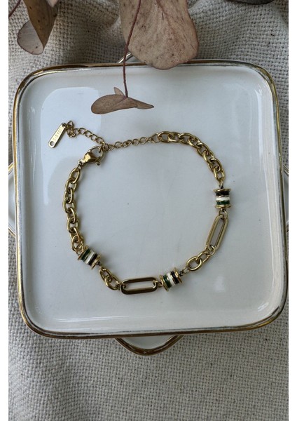 Çelik Renkli Silindir Bileklik 16+6cm