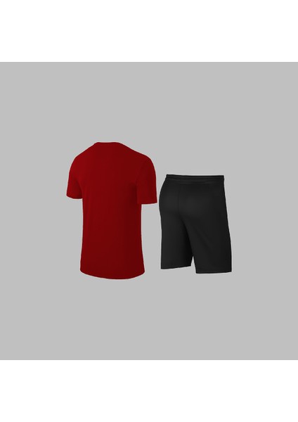 Yeni Seri Büyük Beden Erkek Bordo Dri-Fit Kumaş Cepli Bisiklet Yaka Sporcu Tişört Şort Alt Üst Ikili Takım 4XL-10XL