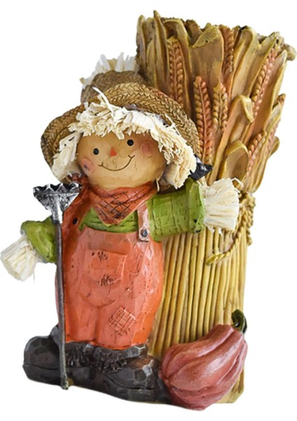 Hasat Korkuluk Heykeli Masaüstü Şömine Veranda Korkuluk Çocuk Için Pratik Mumluk (Yurt Dışından)