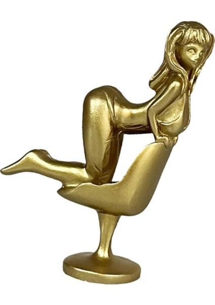Heykel Reçine Heykel Figürü Dolap Minyatür Kız Figürü Altın (Yurt Dışından) fiyatları
