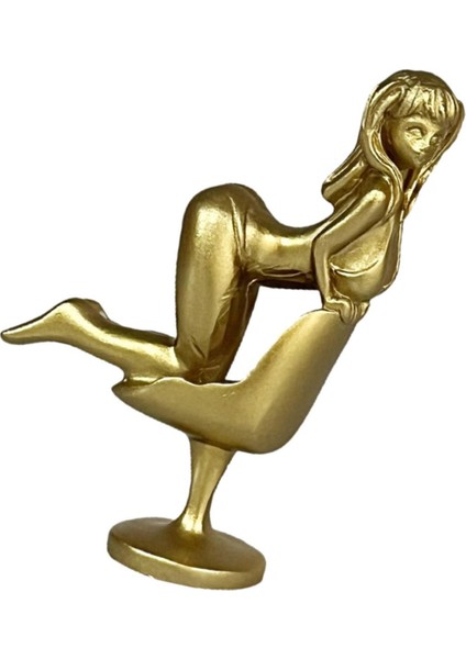 Heykel Reçine Heykel Figürü Dolap Minyatür Kız Figürü Altın (Yurt Dışından) fırsatları