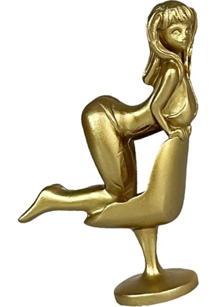 Heykel Reçine Heykel Figürü Dolap Minyatür Kız Figürü Altın (Yurt Dışından) indirimleri