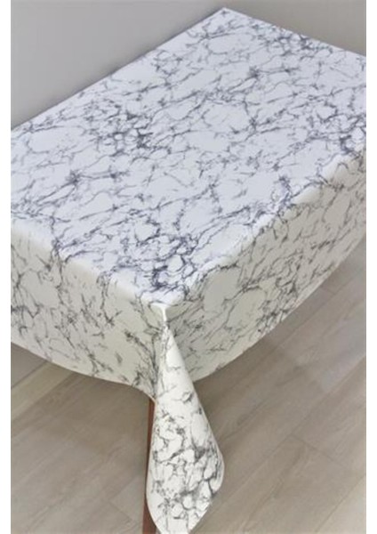 Elyaf Astarlı Silinebilir Pvc Muşamba Masa Örtüsü Gri Mermer - 1068-1GR
