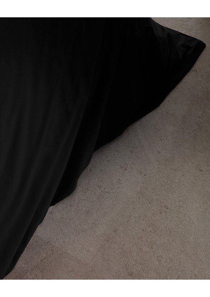 Manon King Size %100 Pamuk Ranforce Düz Nevresim - Siyah