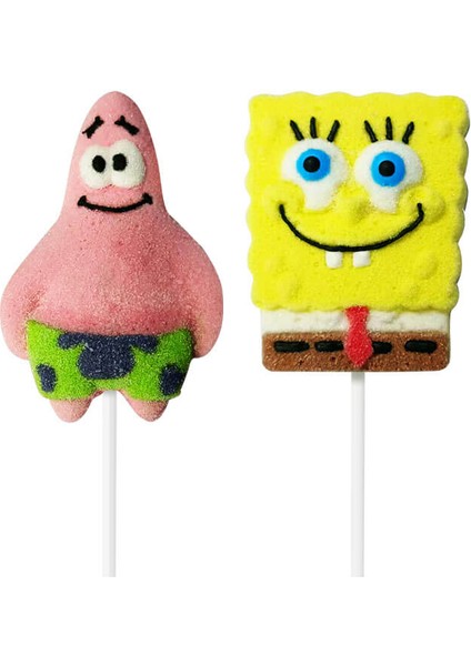 Orjinal Lisanslı Sponge Bob Square Pants Marshmallow Lolipop 45 gr 12 Adet