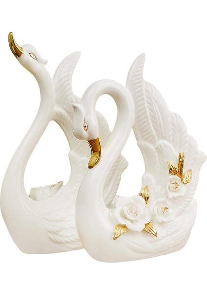 2 Kuğu Figürü Kuğu Dekorasyonu Orta Parçası Giriş I (Yurt Dışından) fırsatları