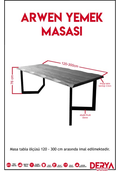 Arwen Ahşap Bahçe Masası Açık Ceviz 70x120x76 cm fırsatları