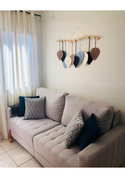 Makrome Dekoratif Duvar Süsü Yaprak Modeli Şık Tasarım
