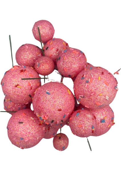 Pasta Üstü Top Süs Mix Pembe Top (20 Adet)