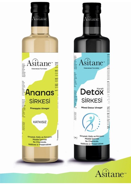 2 Li Set -Ananas Sirkesi & Detox Sirkesi 500 ml