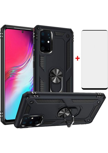 Samsung Galaxy S20 Plus Kılıf Vega Yüzüklü Armor Tank Kılıf Vg1 + Tam Kapatan Pet Esnek Koruyucu