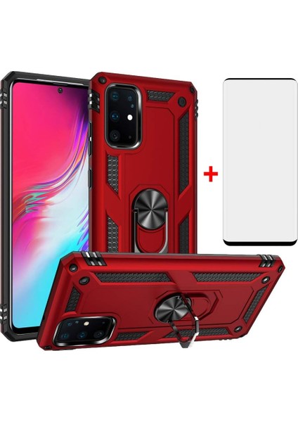 Samsung Galaxy S20 Plus Kılıf Vega Yüzüklü Armor Tank Kılıf Vg1 + Tam Kapatan Pet Esnek Koruyucu
