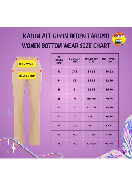 Kadın Yeni Moda Boru Paça Regular Boy Dokuma Çizgili Paça Detaylı Pantolon