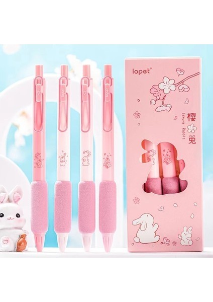 Cici Bears Cicibears 4 Adet/paket Kahve Serisi 0.5mm Jel Kalem Seti - Pembe (Yurt Dışından)