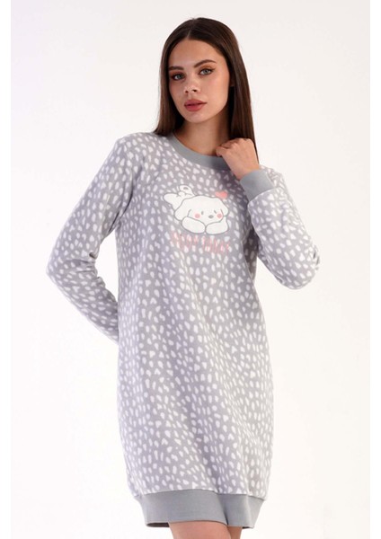 Kadın Polar Uzun Kol Gri Tunik C5T5N0O303