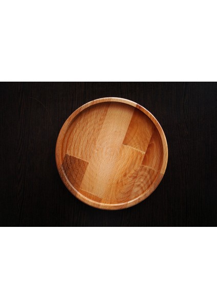 Wood Totally - Doğal Kayın Ağacından El Yapımı Yuvarlak Tatlı/Meyve Tabağı fırsatları