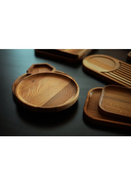 Wood Totally - Doğal Kayın Ağacından El Yapımı Yuvarlak Tatlı/Meyve Tabağı indirimleri