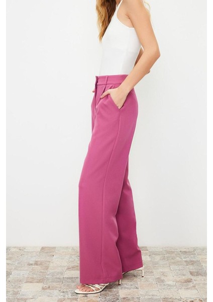 Kadın Yeni Moda Geniş Paça Uzun Boy Dokuma Yüksek Bel Wide Leg Geniş Paça Pilili Pantolon