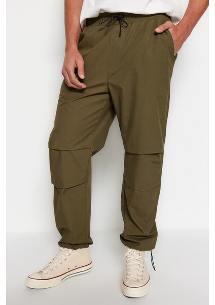 Erkek Yeni Moda Lastikli Paça Regular Boy Dokuma Jogger Fit Baggy Paraşüt Pantolon